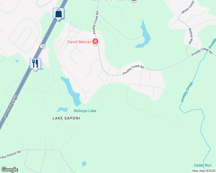 map of restaurants, bars, coffee shops, grocery stores, and more near 932 Preddy Creek Road in Barboursville