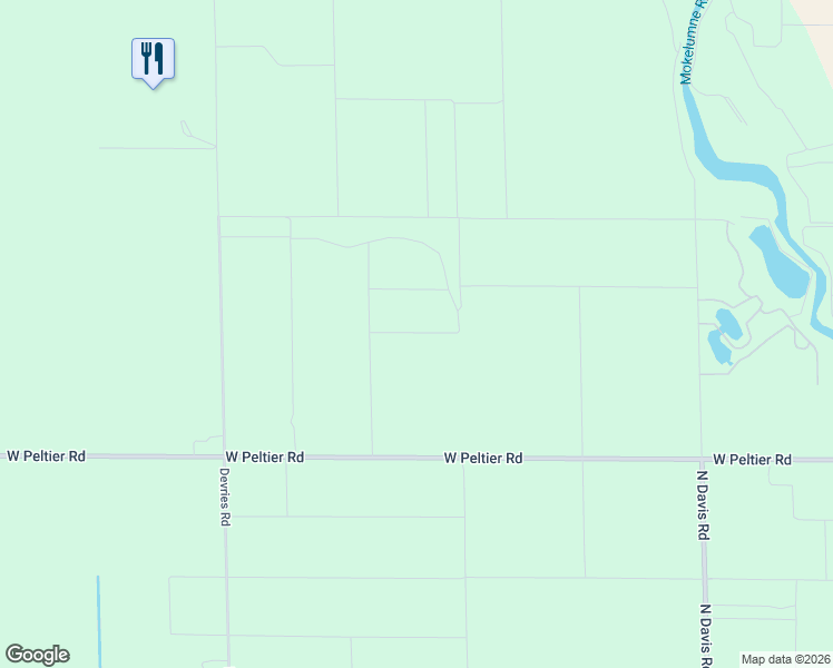 map of restaurants, bars, coffee shops, grocery stores, and more near 2491 West Peltier Road in Lodi