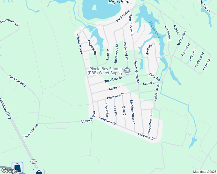 map of restaurants, bars, coffee shops, grocery stores, and more near 145 Azure Drive in Colonial Beach