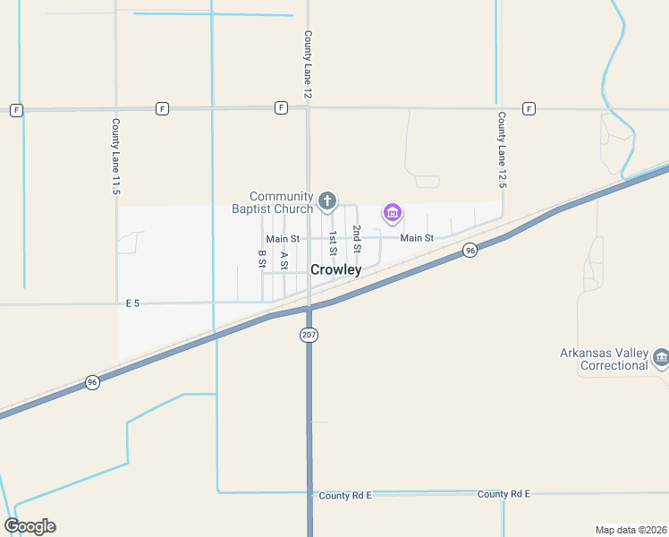 map of restaurants, bars, coffee shops, grocery stores, and more near in Crowley