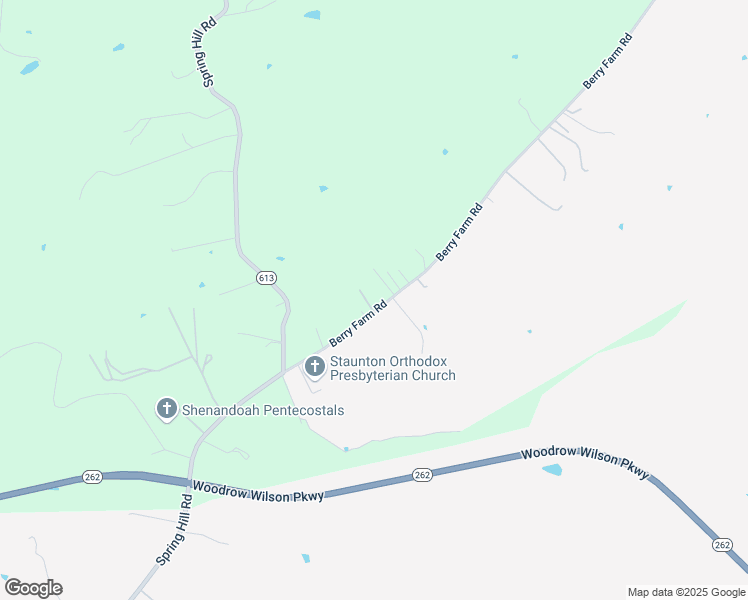 map of restaurants, bars, coffee shops, grocery stores, and more near 114 Berry Farm Road in Staunton