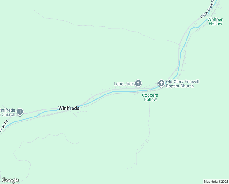 map of restaurants, bars, coffee shops, grocery stores, and more near 2221 Fields Creek Road in Winifrede