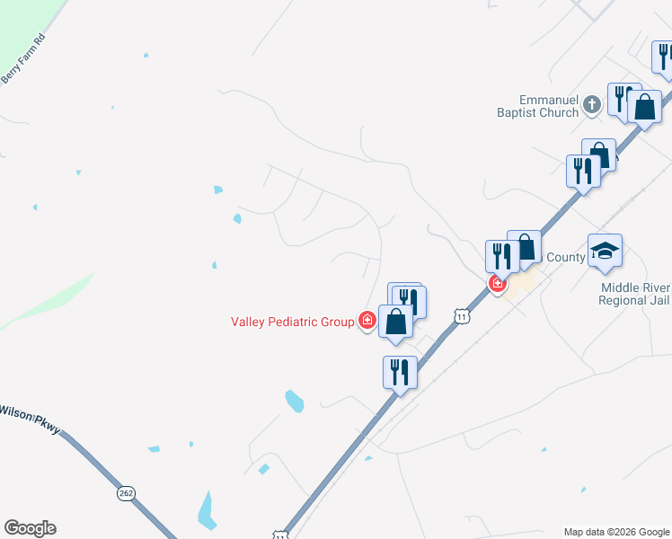 map of restaurants, bars, coffee shops, grocery stores, and more near 101 Beauregard Drive in Staunton