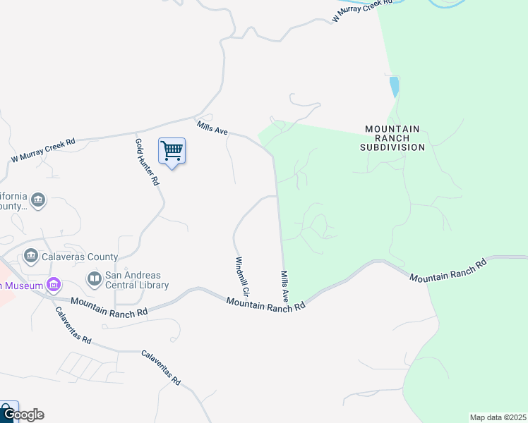map of restaurants, bars, coffee shops, grocery stores, and more near 2055 Mills Avenue in San Andreas