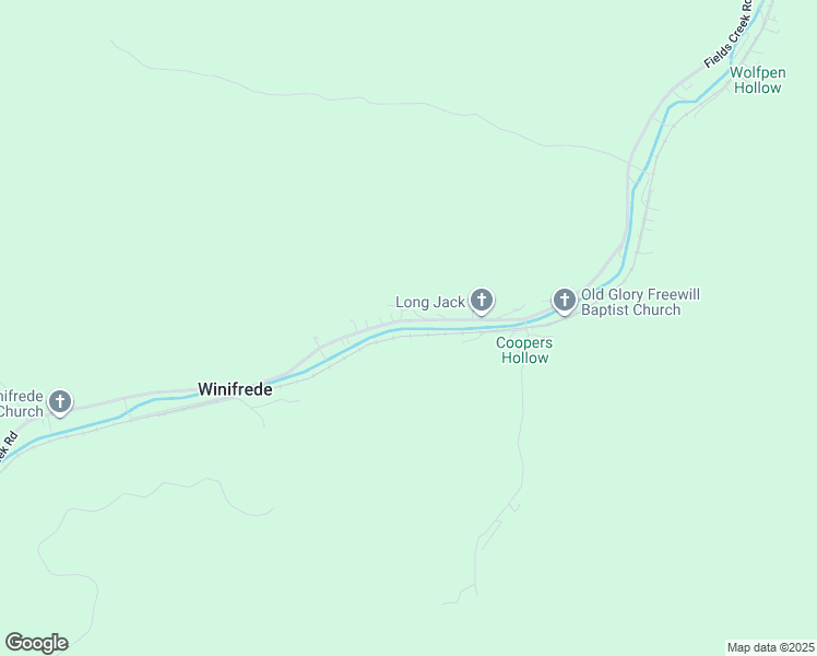 map of restaurants, bars, coffee shops, grocery stores, and more near 2221 Fields Creek Road in Winifrede