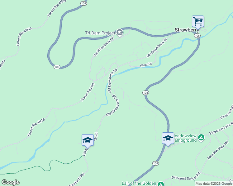 map of restaurants, bars, coffee shops, grocery stores, and more near Old Strawberry Rd in Pinecrest