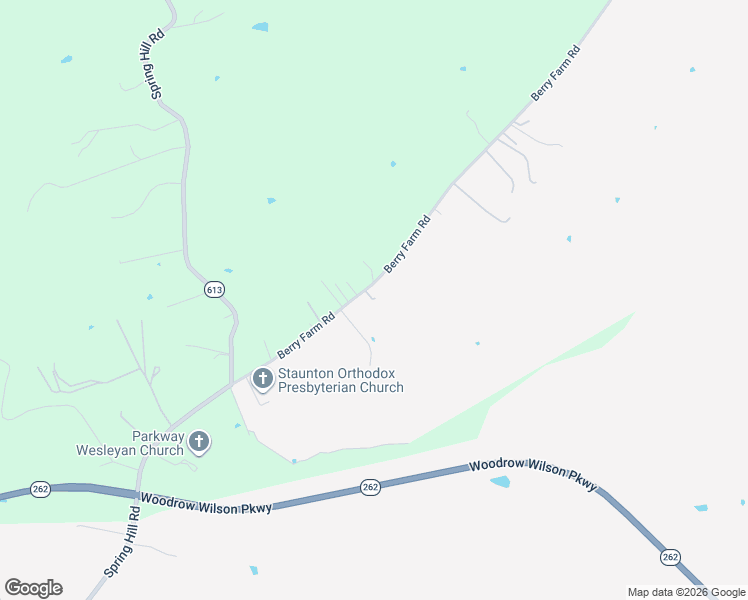 map of restaurants, bars, coffee shops, grocery stores, and more near 155 Berry Farm Road in Staunton