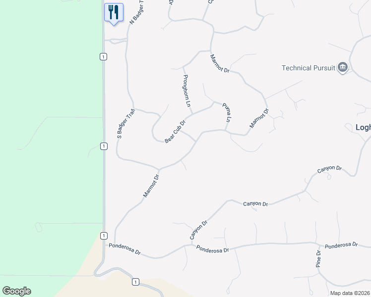 map of restaurants, bars, coffee shops, grocery stores, and more near 529 Marmot Dr in Ridgway