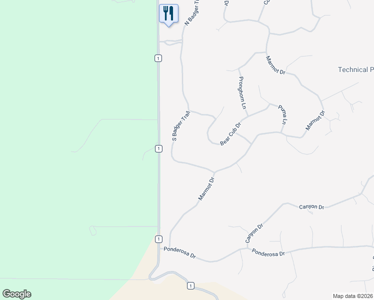 map of restaurants, bars, coffee shops, grocery stores, and more near 422 Bear Cub Drive in Ridgway