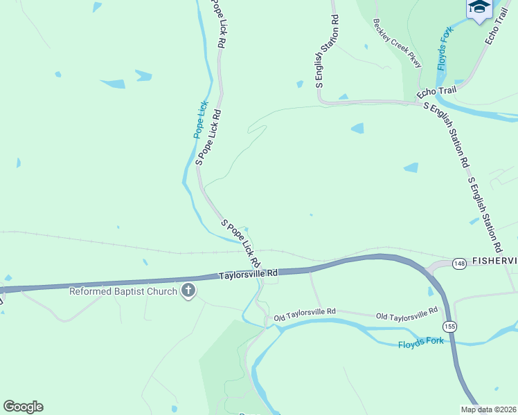 map of restaurants, bars, coffee shops, grocery stores, and more near 3001 South Pope Lick Road in Louisville