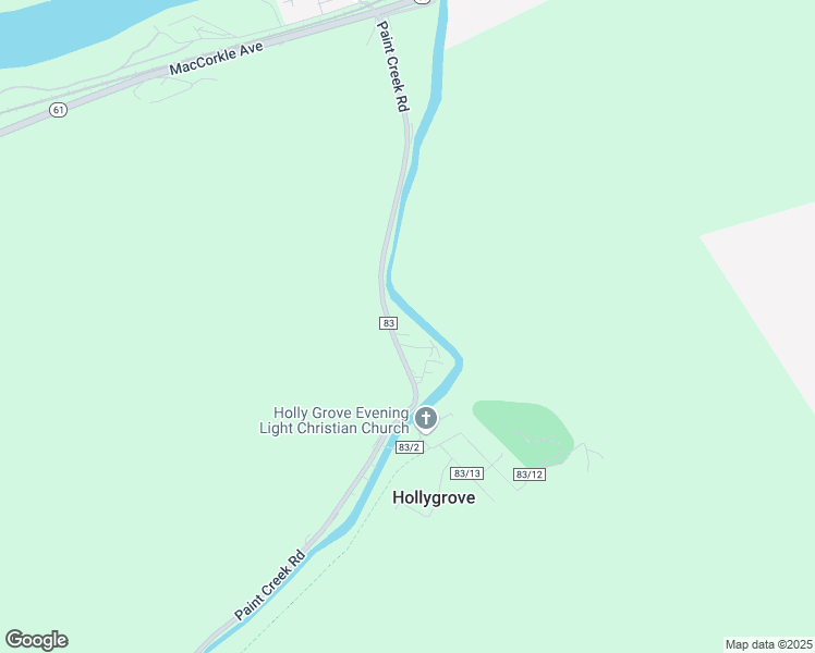 map of restaurants, bars, coffee shops, grocery stores, and more near 713 Paint Creek Road in Kanawha