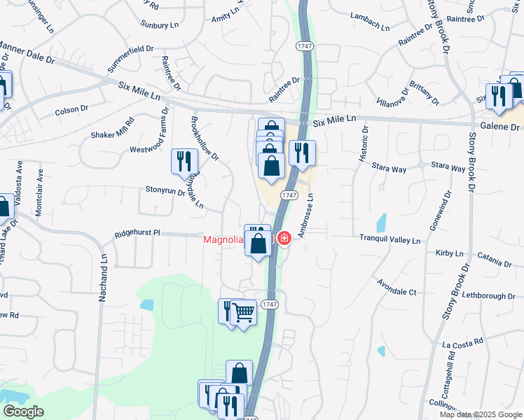 map of restaurants, bars, coffee shops, grocery stores, and more near 3713 Hurstbourne Ridge Boulevard in Louisville