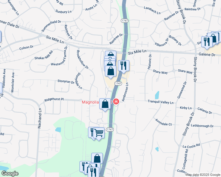 map of restaurants, bars, coffee shops, grocery stores, and more near 3713 Hurstbourne Ridge Boulevard in Louisville