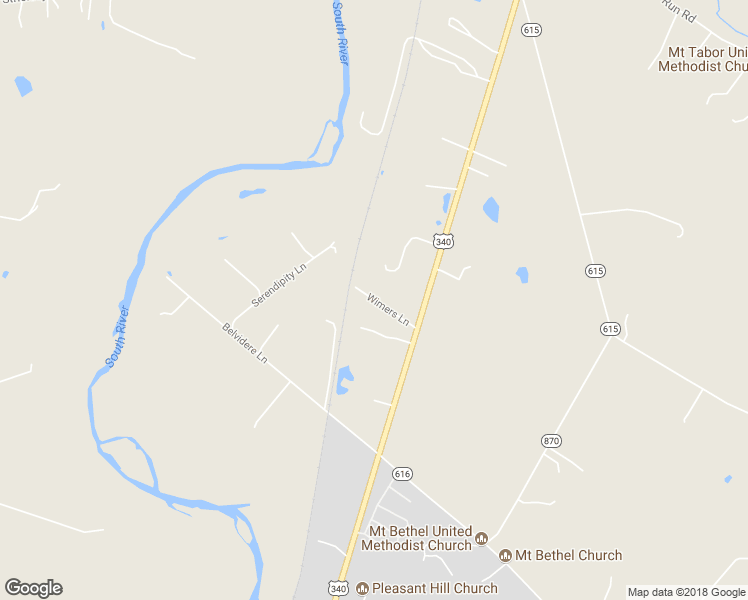 map of restaurants, bars, coffee shops, grocery stores, and more near 70 Wimers Lane in Grottoes