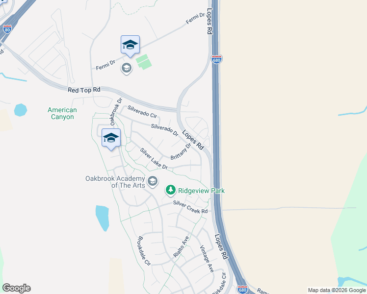 map of restaurants, bars, coffee shops, grocery stores, and more near 4909 Brittany Drive in Fairfield