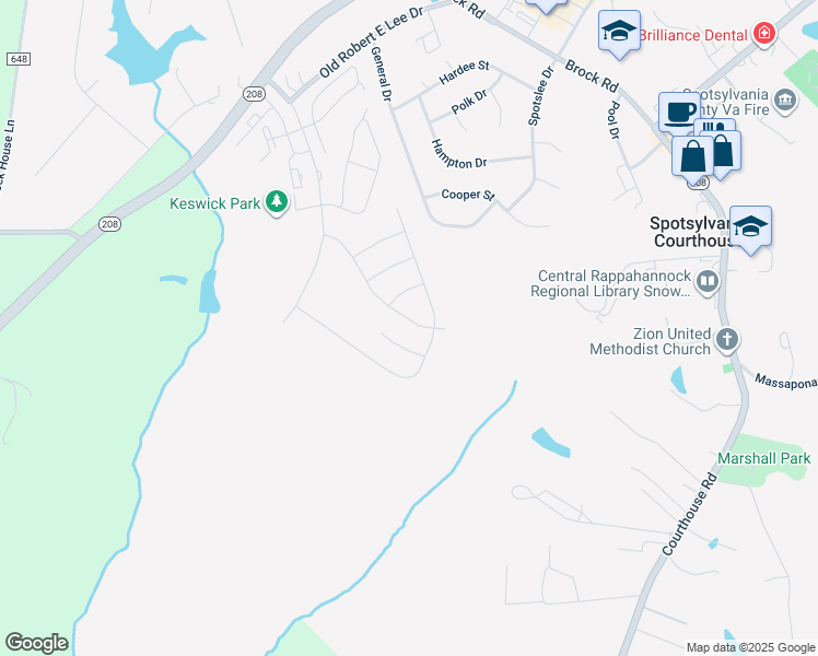 map of restaurants, bars, coffee shops, grocery stores, and more near 8708 Afton Drive in Spotsylvania Courthouse