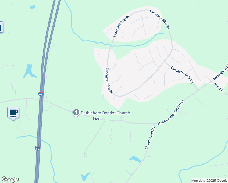 map of restaurants, bars, coffee shops, grocery stores, and more near 4413 Caven Court North in Fredericksburg