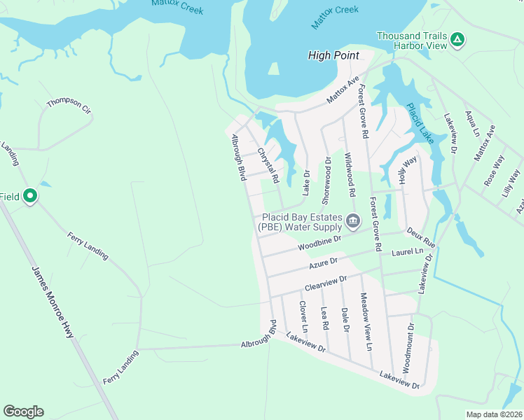 map of restaurants, bars, coffee shops, grocery stores, and more near 33 Lake Drive in Colonial Beach