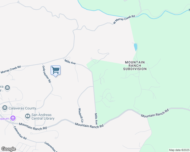 map of restaurants, bars, coffee shops, grocery stores, and more near 2299 Mills Ave in San Andreas