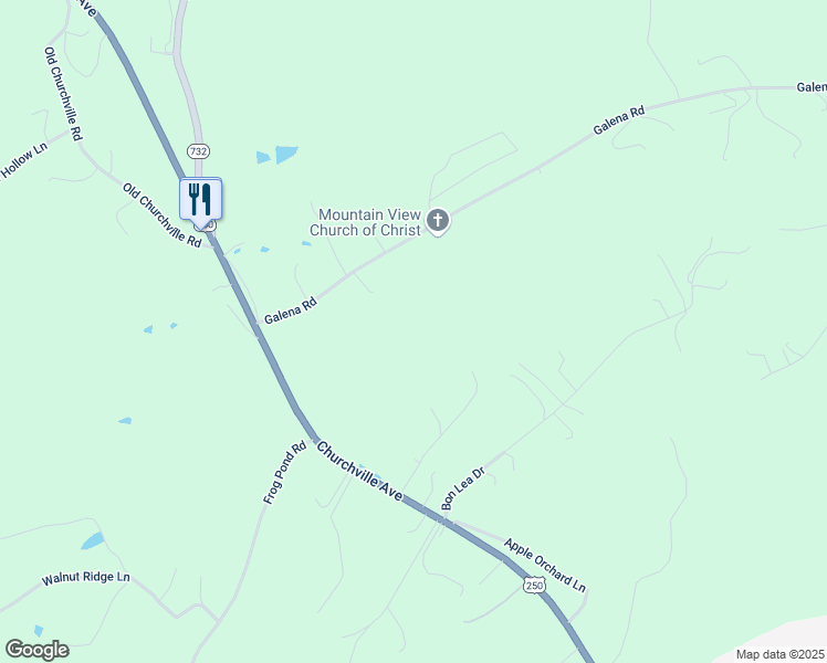map of restaurants, bars, coffee shops, grocery stores, and more near 662 Galena Road in Staunton
