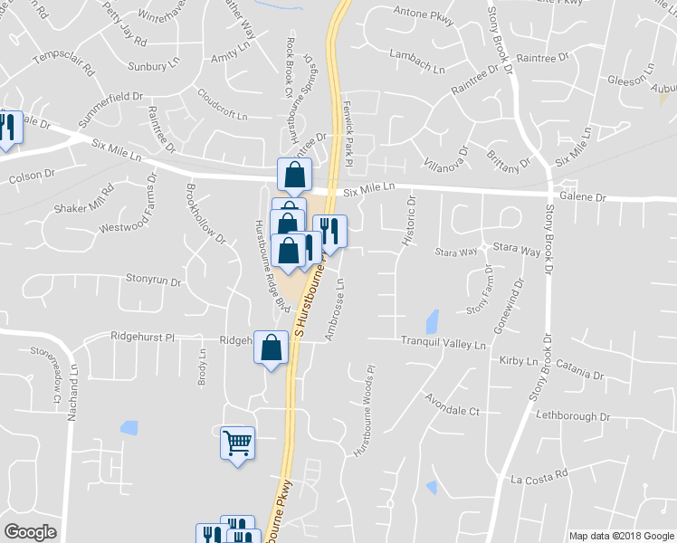 map of restaurants, bars, coffee shops, grocery stores, and more near 3501 Lenox View Court in Louisville