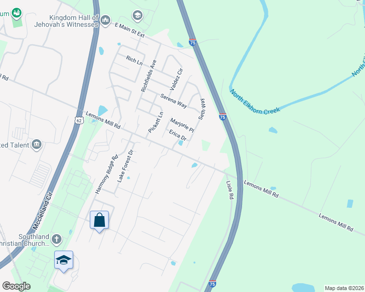 map of restaurants, bars, coffee shops, grocery stores, and more near 169 Seth Way in Georgetown