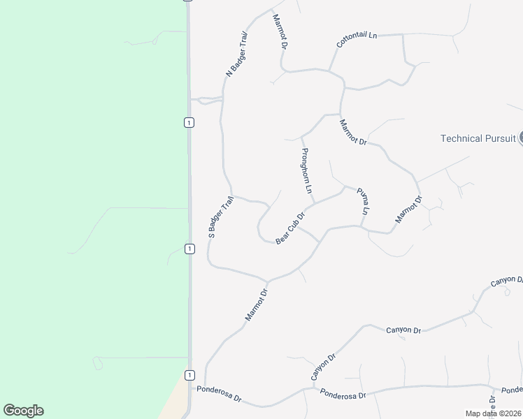 map of restaurants, bars, coffee shops, grocery stores, and more near 490 Bear Cub Drive in Ridgway
