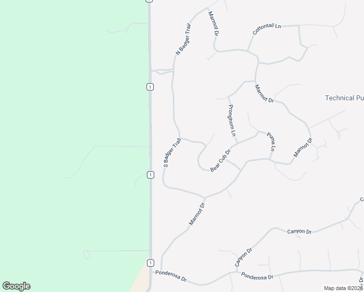 map of restaurants, bars, coffee shops, grocery stores, and more near 442 South Badger Trail in Ridgway