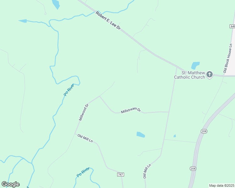 map of restaurants, bars, coffee shops, grocery stores, and more near 8703 Millwood Drive in Spotsylvania