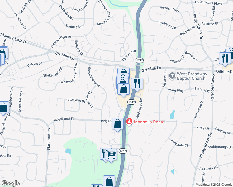 map of restaurants, bars, coffee shops, grocery stores, and more near 3614 Hurstbourne Ridge Boulevard in Louisville