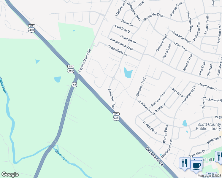 map of restaurants, bars, coffee shops, grocery stores, and more near 115 Woodlawn Avenue in Georgetown