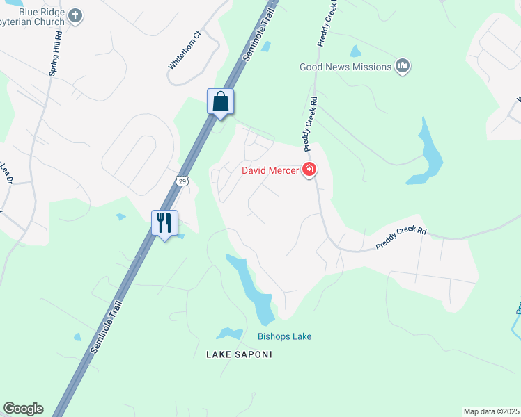 map of restaurants, bars, coffee shops, grocery stores, and more near 325 Daniels Road in Barboursville
