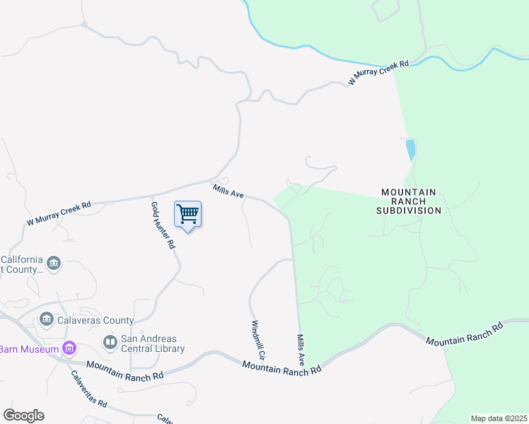 map of restaurants, bars, coffee shops, grocery stores, and more near 2299 Mills Avenue in San Andreas