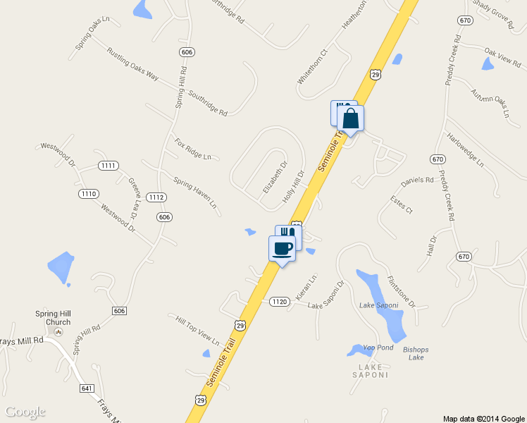 map of restaurants, bars, coffee shops, grocery stores, and more near 286 Holly Hill Drive in Barboursville
