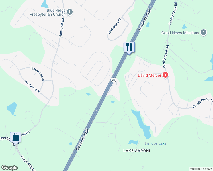 map of restaurants, bars, coffee shops, grocery stores, and more near 6153 Seminole Trail in Barboursville