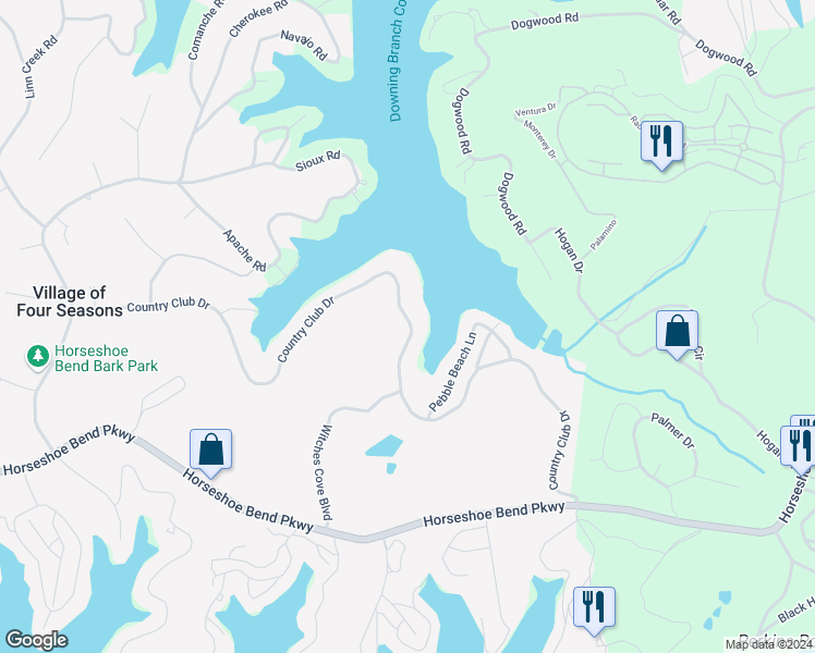 map of restaurants, bars, coffee shops, grocery stores, and more near 865 Country Club Drive in Lake Ozark