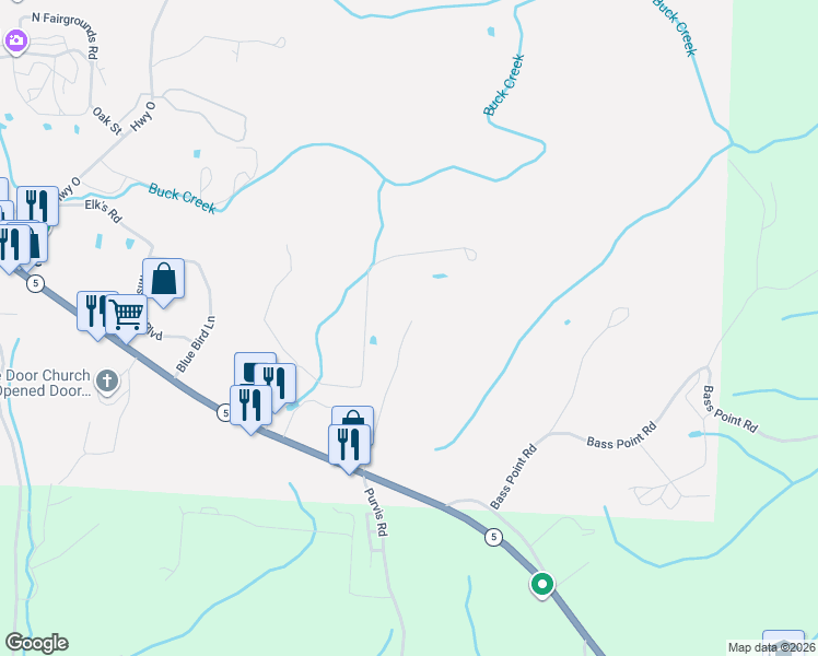 map of restaurants, bars, coffee shops, grocery stores, and more near 155 Sherman Ridge in Laurie
