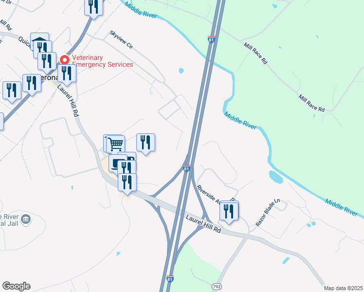 map of restaurants, bars, coffee shops, grocery stores, and more near 30 Kenwood Place in Verona