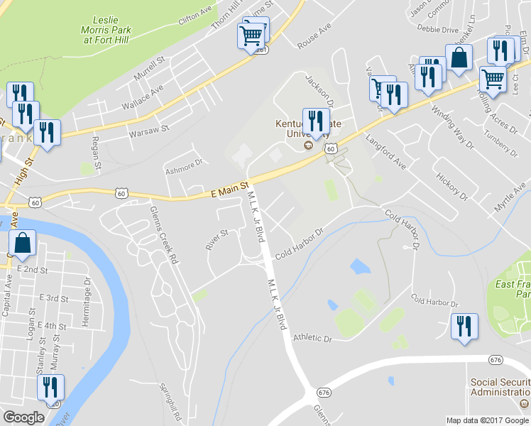 map of restaurants, bars, coffee shops, grocery stores, and more near 208 Old Maryland Ave in Frankfort