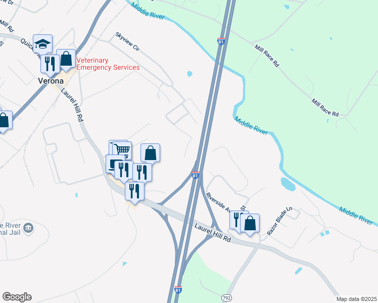 map of restaurants, bars, coffee shops, grocery stores, and more near 30 Kenwood Place in Verona