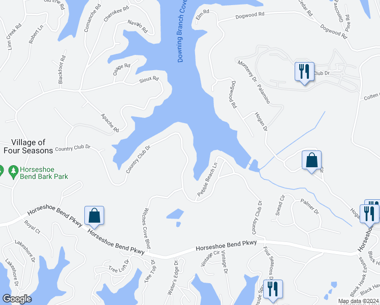map of restaurants, bars, coffee shops, grocery stores, and more near 865 Country Club Drive in Lake Ozark