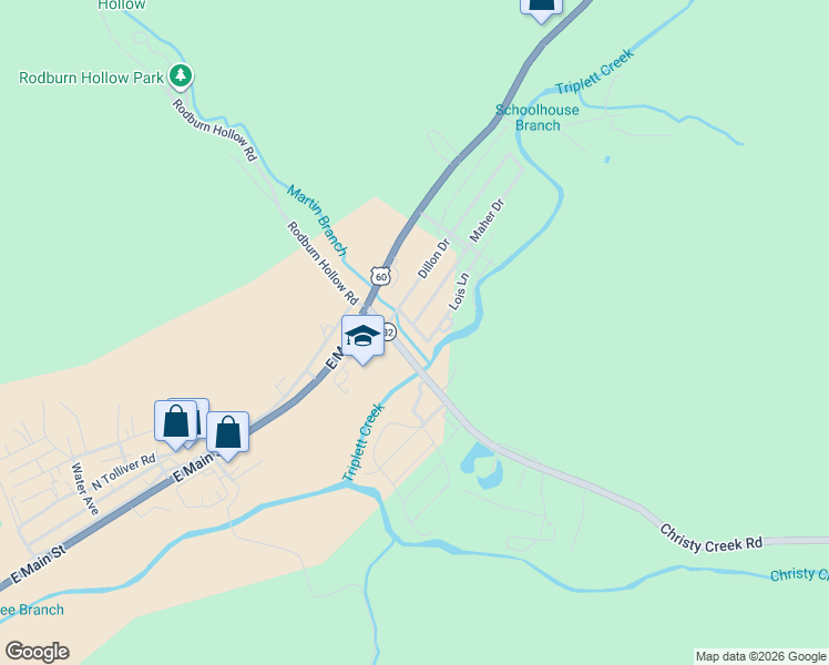 map of restaurants, bars, coffee shops, grocery stores, and more near 10 Hartz Mount Drive in Morehead