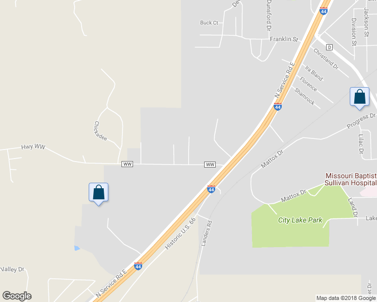 map of restaurants, bars, coffee shops, grocery stores, and more near Montee Drive in Sullivan