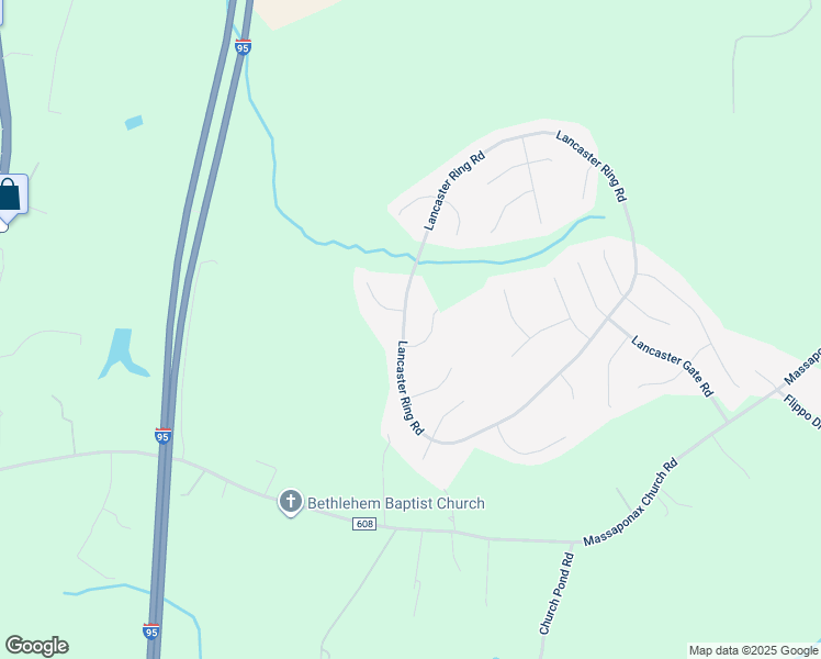 map of restaurants, bars, coffee shops, grocery stores, and more near 3503 Lancaster Ring Road in Fredericksburg