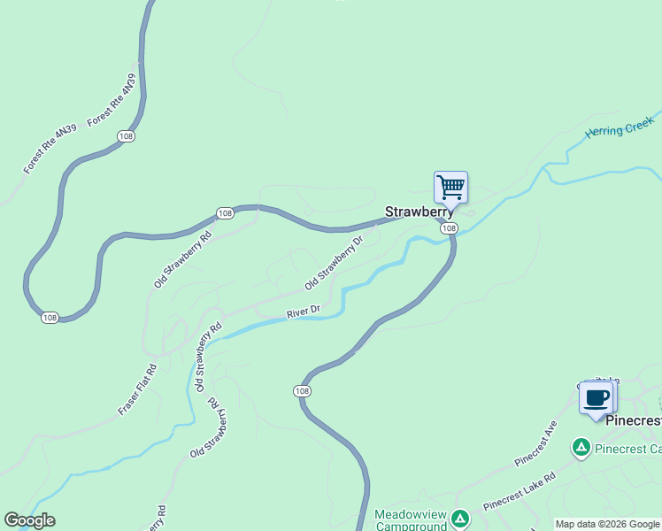 map of restaurants, bars, coffee shops, grocery stores, and more near in Strawberry