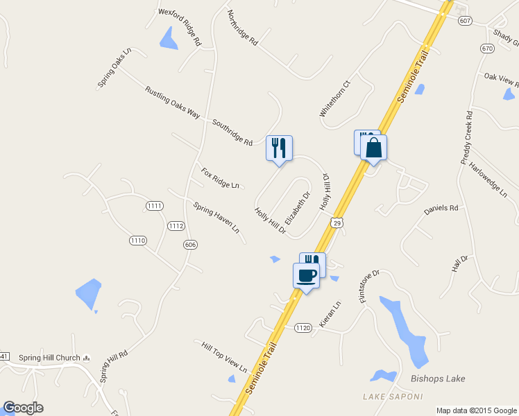 map of restaurants, bars, coffee shops, grocery stores, and more near 467 Holly Hill Drive in Ruckersville