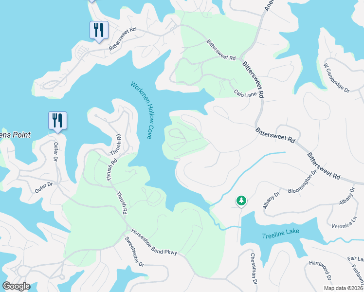 map of restaurants, bars, coffee shops, grocery stores, and more near 1094-1098 Daisy Rd in Lake Ozark