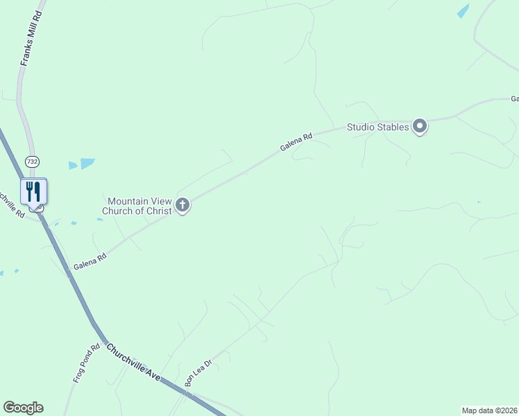 map of restaurants, bars, coffee shops, grocery stores, and more near 440 Galena Road in Staunton