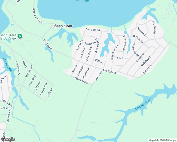 map of restaurants, bars, coffee shops, grocery stores, and more near 116 Rustic Lane in Colonial Beach