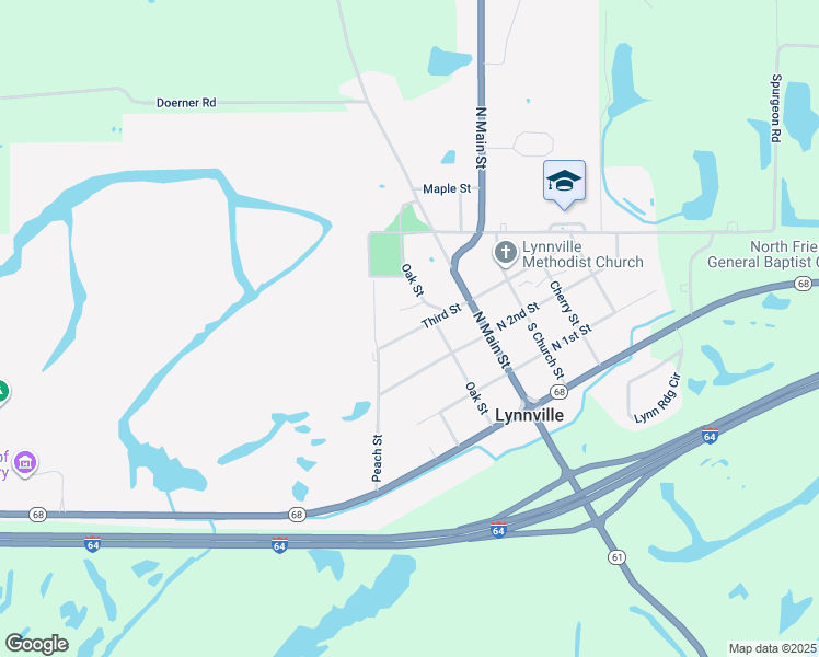 map of restaurants, bars, coffee shops, grocery stores, and more near 200-246 West 3rd Street in Lynnville